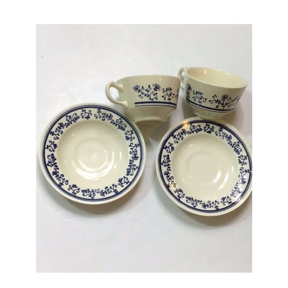 Blue Floral Patterned Tea Set